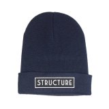 【STRUCTURE】　STRUCTURE KNIT CAP　NAVY